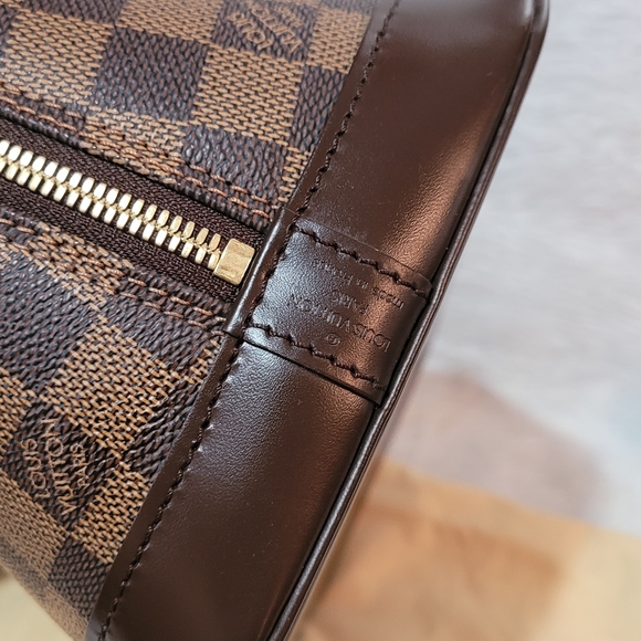 Authentic Louis Vuitton Damier Ebene Coated Canvas Leather Alma PM Satchel Bag - Picture 8 of 16